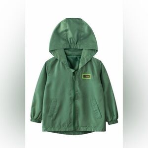 Kids Hooded Rain Jacket (Green)